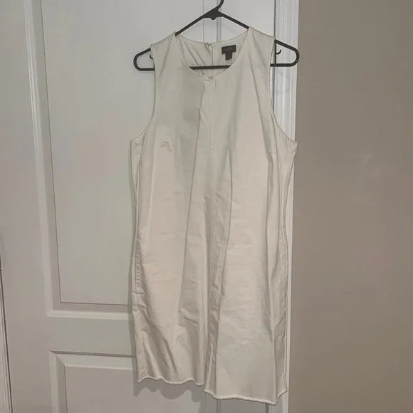 white christmas dresses Everlane Denim Shift Dress in Ecru, Size 16 main image 1